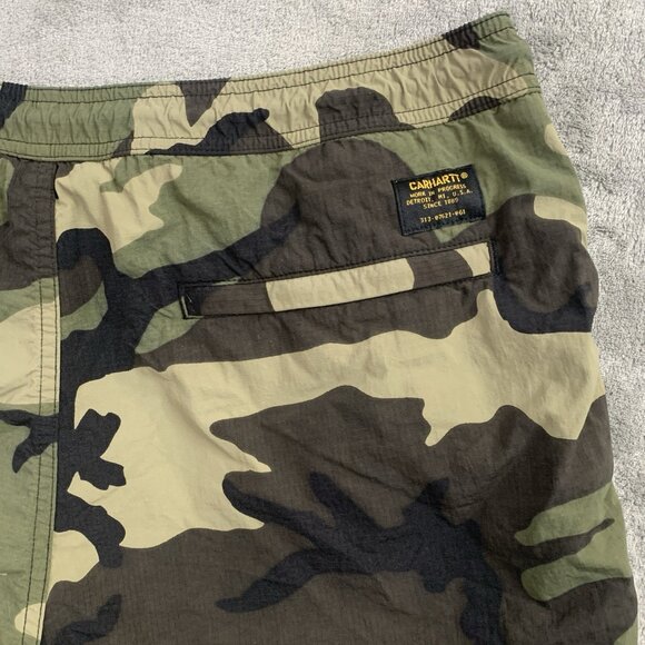 Carhartt Shorts Mens Large CA Wings Swim Trunks Camo Lined Ripstop Nylon Outdoor - Picture 10 of 10